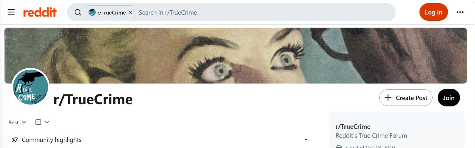 r/TrueCrime est l’une des plus grandes communautés de true crime sur Reddit