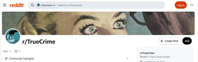 r/TrueCrime est l’une des plus grandes communautés de true crime sur Reddit