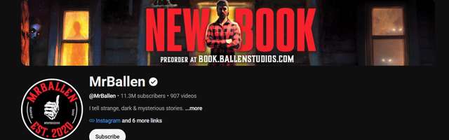 MrBallen is one of the largest true crime and mystery storytelling channels on YouTube